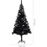  Umjetno osvijetljeno božićno drvce sa stalkom crno 240 cm PVC | shoptok.hr