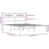  Metalni okvir za krevet s uzglavljem crni 120x200 cm | shoptok.hr