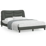 vidaXL Posteljni okvir z vzglavjem temno siv 120x200 cm blago | Shoptok.si