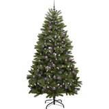 vidaXL Umjetno božićno drvce S LED lampica Zelena 240 cm PVC i metal | shoptok.hr