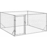 vidaXL Zunanji pasji boks z vrati 2x2x1 m pocinkano jeklo | Shoptok.si