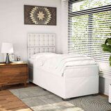 vidaXL Box spring postelja z vzmetnico bela 80x200 cm umetno usnje | Shoptok.si