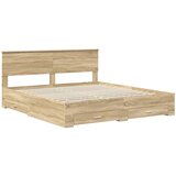  Krevetna konstrukcija s uzglavljem Sonoma hrast 200 x 200 cm | shoptok.hr