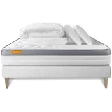 Kompletni paket za posteljo - Vzmetnica 140x190 cm + Vzmetnica z letvami (komplet) + 2 vzglavnika + Prevleka - Memo Zen, (21613924)