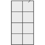 Pregrada za tuširanje s prozirnim staklom ESG 100 x 195 cm crna | shoptok.hr