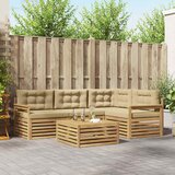  Set vanjskih sofa 6 kom. Bijela i bež Poliester | shoptok.hr