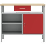  Radni stol s ladicama s policom Crvena i siva 100 x 55 x 85 cm | shoptok.hr