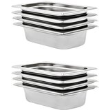 vidaXL Posude Gastronorm 8 kom GN 1/4 65 mm od nehrđajućeg čelika | shoptok.hr