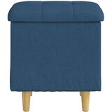  Shranjevalna tabureta z blazino Modra 40 x 40 x 45 cm blago, (5000208387) | Shoptok.si