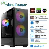 PCPLUS gamer ryzen 5 7600X 32GB 1TB nvme ssd rtx 4070 12GB windows 11 + xbox gp gaming namizni računalnik cene