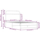  Okvir kreveta bez madraca dimljena boja hrasta 107x203cm drveni | shoptok.hr