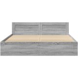  Okvir za krevet s uzglavljem siva boja hrasta 180x200 cm drveni | shoptok.hr