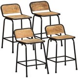  Barski stolci 4 kom 46x35,5x70 cm masivnog grubog drva manga | shoptok.hr