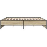  Okvir za krevet boja hrasta 200x200cm konstruirano drvo i metal | shoptok.hr