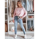 DStreet Spodnie damskie jeansowe slim fit z paskiem FLORETTA niebieskie | shoptok.hr