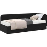 vidaXL Kotna postelja z vzmetnico z vzglavjem Črna 80 x 200 cm Žamet | Shoptok.si