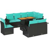  Vrtna sedežna garnitura 9-delna z blazinami črn poli ratan, (22047899) | Shoptok.si