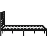 Okvir za krevet od masivne borovine crni 140 x 190 cm | shoptok.hr