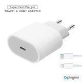  Kućni Punjač Plugi AJ-20 A2347 EMC3621 PD Fast 20W za iPhone 11-14 sa PD lightning kablom CE beli Cene