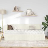  Kutni krevetni okvir s madracem s uzglavljem 2 pcs Krema Baršun | Eponuda.com
