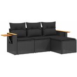 4-dijelni set vrtnih sofa od poliratana s jastucima crni | shoptok.hr