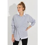 Cool & Sexy Women's Gray Tied Sweatshirt Yi2493 Cool & Sexy Women's Gray Tied Sweatshirt Yi2493 Slike