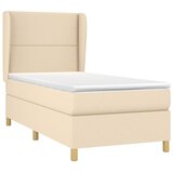  Krevet s oprugama i madracem krem 90 x 190 cm od tkanine | shoptok.hr