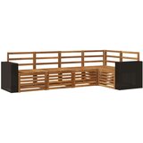 vidaXL Kotna sedežna garnitura 5 pcs Naravna Masiven les akacije, (5000283419) | Shoptok.si