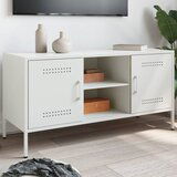 Maison Chic TV omarica - TV stojalo - Televizijska omarica bela 100,5x39x50,5 cm jeklo, (21699502) | Shoptok.si