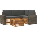  Set vanjskih sofa 5 kom. Prirodna i antracit Poliester | shoptok.hr