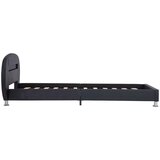  Kreveta od umjetne kože s LED svjetlima crni 90 x 200 cm | shoptok.hr