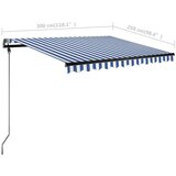  Prostostoječa ročno zložljiva tenda 300x250 cm modra/bela, (20702952) | Shoptok.si