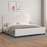  Posteljni okvir z vzglavjem bel 200x200 cm umetno usnje, (20788166) Cene