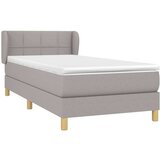  Okvir kreveta s oprugama i madrac svjetlosivi 90x200cm tkanina | shoptok.hr