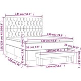  Box spring posteljni z vzmetnico temno siv 140x190 cm blago, (20739547) | Shoptok.si