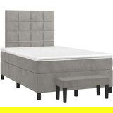 Box spring postelja z vzmetnico svetlo siva 120x200 cm žamet, (20790979) | Shoptok.si