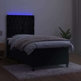 Box spring postelja z vzmetnico LED črna 100x200 cm žamet, (20846783) | Shoptok.si