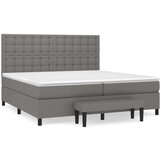  Box spring postelja z vzmetnico temno siva 200x200 cm blago, (20898590) | Shoptok.si