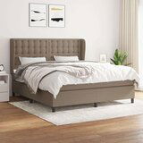  Box spring postelja z vzmetnico taupe 180x200 cm blago | Shoptok.si