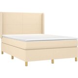 Box spring postelja z vzmetnico krem 140x200 cm blago, (20894609) | Shoptok.si