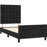  Posteljni okvir z vzglavjem črn 90x200 cm žamet, (20904253) | Shoptok.si