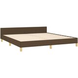  Posteljni okvir z vzglavjem temno rjav 140x200 cm blago, (20788586) | Shoptok.si