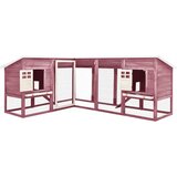 vidaXL Zunanji zajčnik z izhodom mocca in bel les jelke - - Rjava - 43.55 - N/A - 2025- | Shoptok.si