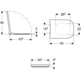 Geberit 500.687.01.1 Smyle WC deska s počasnim zapiranjem "Soft Close" | Shoptok.si