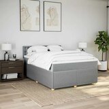  Krevet box spring s madracem svjetlosivi 140x200 cm od tkanine | shoptok.hr