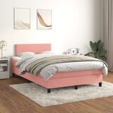 Box spring postelja z vzmetnico roza 120x200 cm žamet Cene