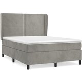 vidaXL Box spring postelja z vzmetnico svetlo siv 140x190 cm žamet, (20896650) Cene