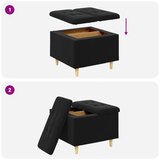  Shranjevalna tabureta z blazino Črna 60 x 60 x 45 cm Žamet, (5000208381) | Shoptok.si