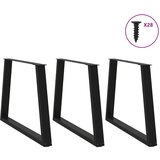  Noge za blagovaonski stol V-oblik 3 kom Crne 90 x (72-73,3) cm Čelik | shoptok.hr
