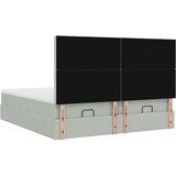 vidaXL Otomanski posteljni okvir z vzmetnicami siv 200x200cm žamet | Shoptok.si